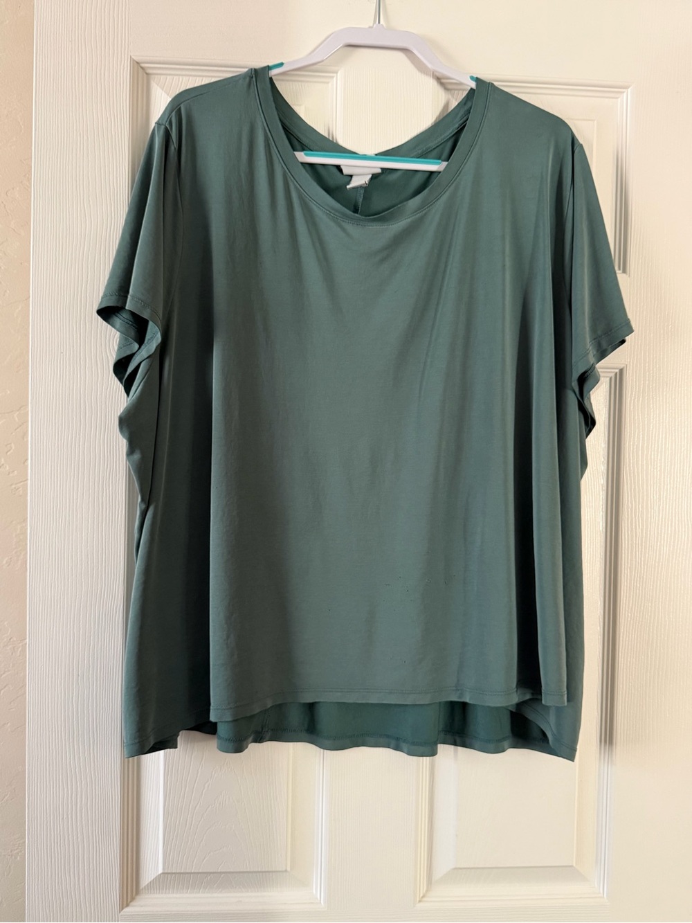 Ava & Viv Relaxed Scoop-Neck Tunic in Teal Green